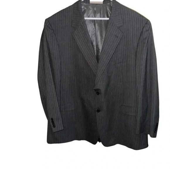 Burberry Gray Pinstripe Suit Jacket Size 54R - Picture 3 of 10